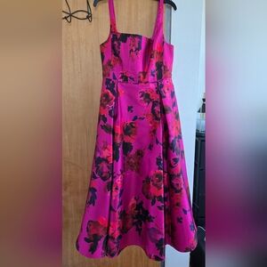Floral Pink and Black Dress